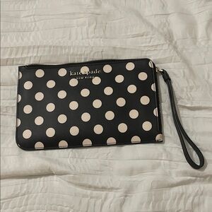 Kate Spade Black and Cream Polka Dot Clutch